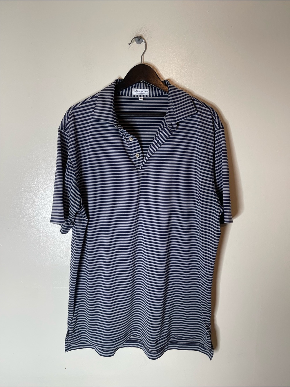 Peter Millar Summer Comfort Striped Polo Golf Shirt Mens Size Large